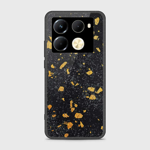 Infinix Note 40 Pro Cover- Black Marble Series - HQ Ultra Shine Premium Infinity Glass Soft Silicon Borders Case