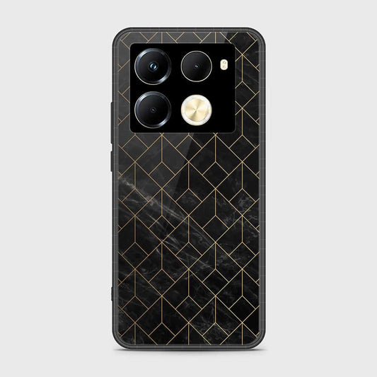 Infinix Note 40 Pro Cover- Black Marble Series - HQ Ultra Shine Premium Infinity Glass Soft Silicon Borders Case (Fast Delivery)