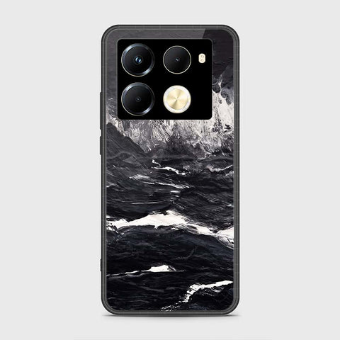 Infinix Note 40 Pro Cover- Black Marble Series - HQ Ultra Shine Premium Infinity Glass Soft Silicon Borders Case