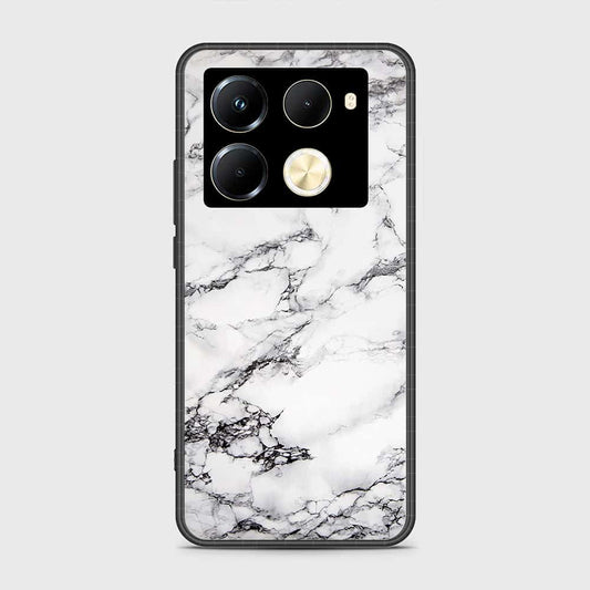 Infinix Note 40 Pro Cover- White Marble Series - HQ Ultra Shine Premium Infinity Glass Soft Silicon Borders Case