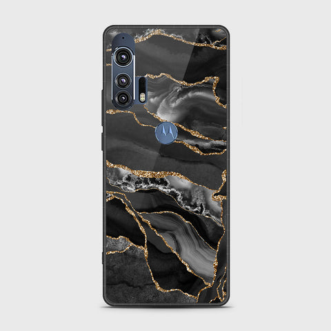 Motorola Edge Plus 2020 Cover - Black Marble Series - HQ Premium Shine Durable Shatterproof Case