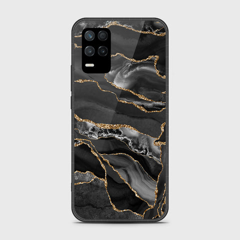 Realme V13 5G Cover- Black Marble Series - HQ Premium Shine Durable Shatterproof Case