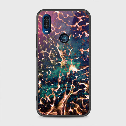 Motorola One Vision Cover - Colorful Marble Series - HQ Premium Shine Durable Shatterproof Case