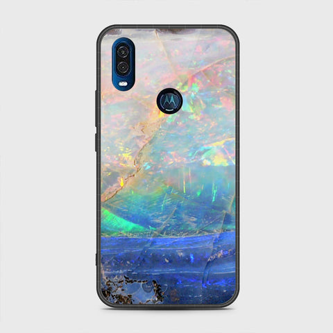 Motorola One Vision Cover - Colorful Marble Series - HQ Premium Shine Durable Shatterproof Case