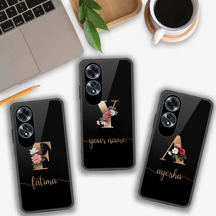 Oppo A60 Cover- Personalized Alphabet Series - HQ Ultra Shine Premium Infinity Glass Soft Silicon Borders Case