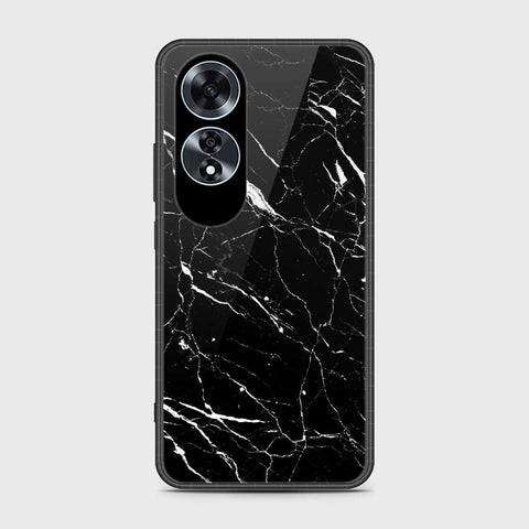 Oppo A60 Cover- Black Marble Series - HQ Ultra Shine Premium Infinity Glass Soft Silicon Borders Case