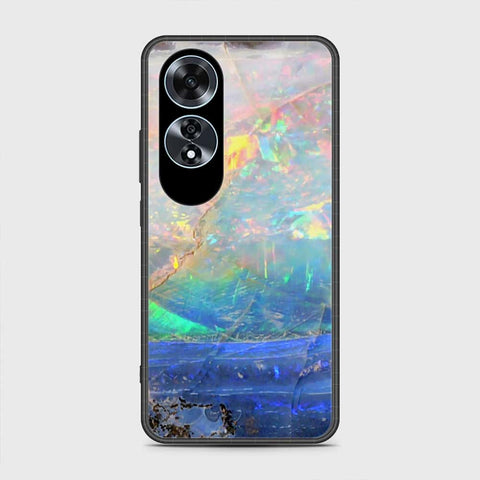 Oppo A60 Cover- Colorful Marble Series - HQ Ultra Shine Premium Infinity Glass Soft Silicon Borders Case