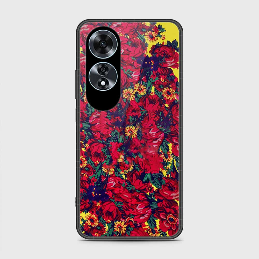 Oppo A60 Cover- Floral Series - HQ Ultra Shine Premium Infinity Glass Soft Silicon Borders Case