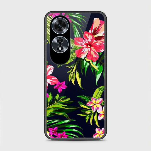 Oppo A60 Cover- Floral Series - HQ Ultra Shine Premium Infinity Glass Soft Silicon Borders Case