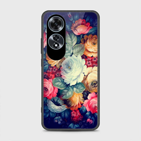 Oppo A60 Cover- Floral Series 2 - HQ Ultra Shine Premium Infinity Glass Soft Silicon Borders Case