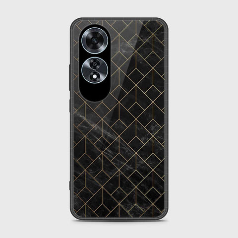 Oppo A60 Cover- Black Marble Series - HQ Ultra Shine Premium Infinity Glass Soft Silicon Borders Case