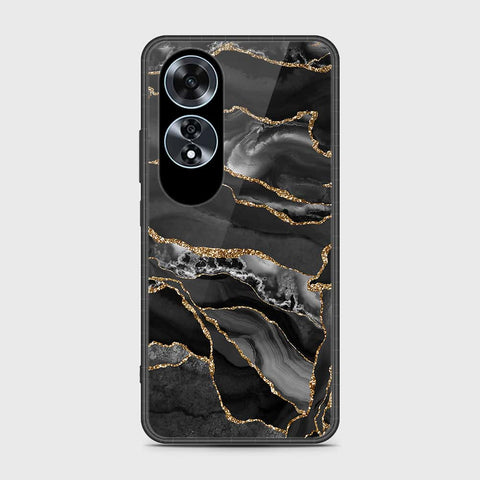 Oppo A60 Cover- Black Marble Series - HQ Ultra Shine Premium Infinity Glass Soft Silicon Borders Case