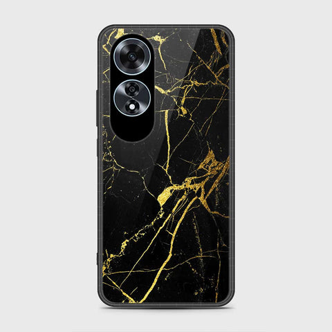 Oppo A60 Cover- Black Marble Series - HQ Ultra Shine Premium Infinity Glass Soft Silicon Borders Case