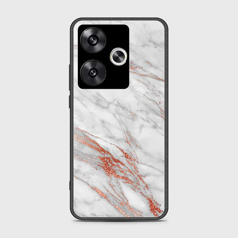 Xiaomi Redmi Turbo 3 Cover- White Marble Series - HQ Ultra Shine Premium Infinity Glass Soft Silicon Borders Case