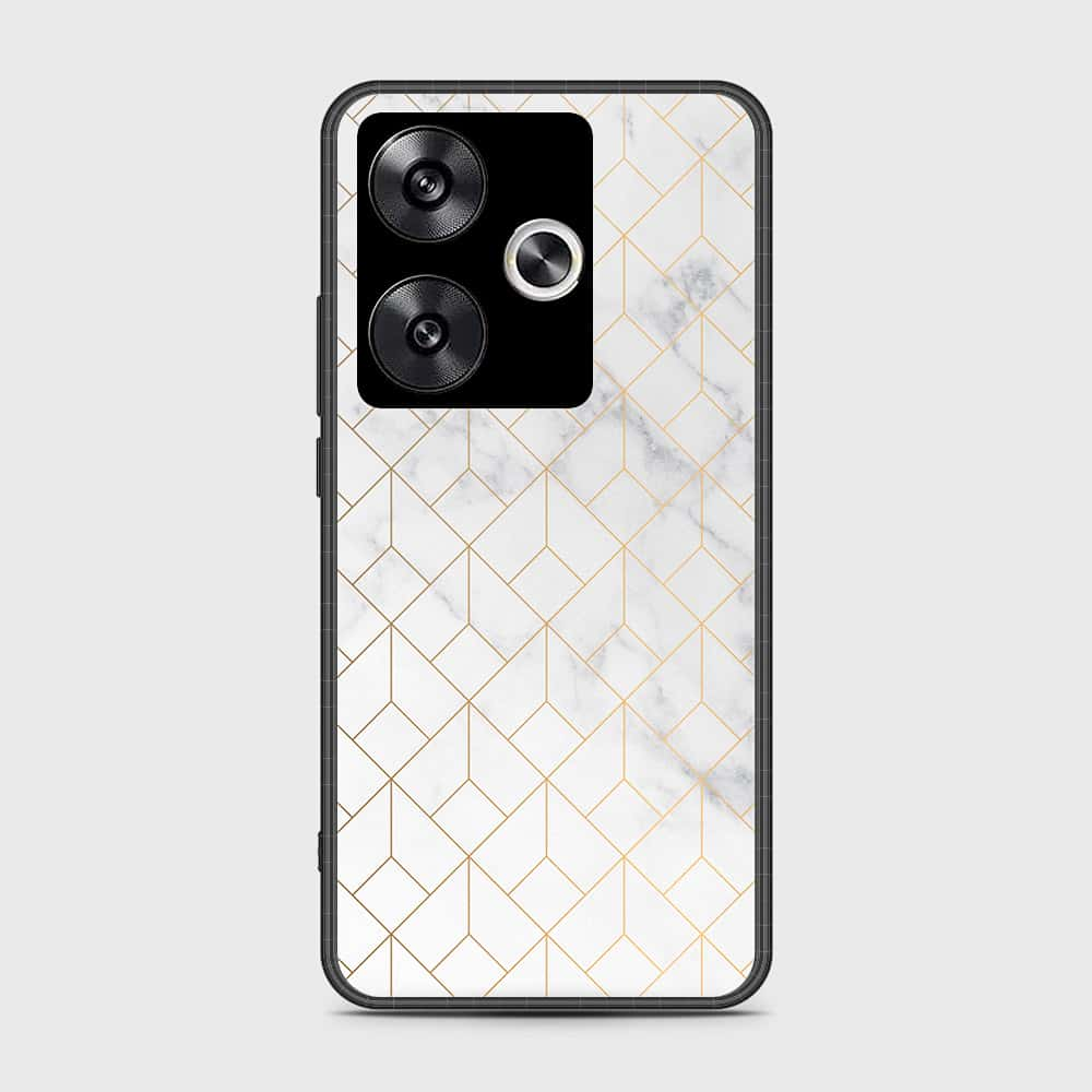 Xiaomi Poco F6 Cover- White Marble Series 2 - HQ Ultra Shine Premium Infinity Glass Soft Silicon Borders Case