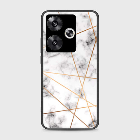 Xiaomi Poco F6 Cover- White Marble Series 2 - HQ Ultra Shine Premium Infinity Glass Soft Silicon Borders Case