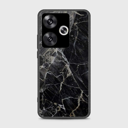 Xiaomi Poco F6 Cover- Black Marble Series - HQ Ultra Shine Premium Infinity Glass Soft Silicon Borders Case