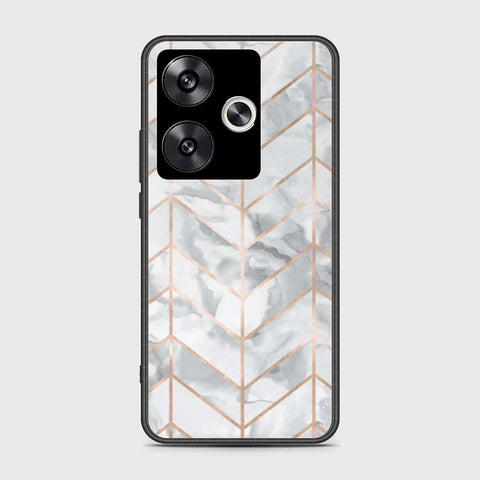 Xiaomi Poco F6 Cover- White Marble Series 2 - HQ Ultra Shine Premium Infinity Glass Soft Silicon Borders Case