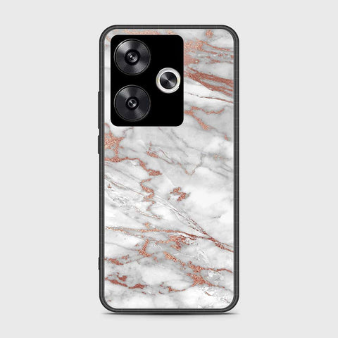 Xiaomi Poco F6 Cover- White Marble Series 2 - HQ Ultra Shine Premium Infinity Glass Soft Silicon Borders Case