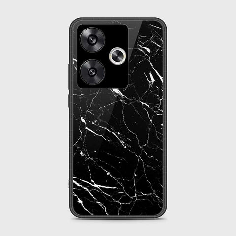 Xiaomi Redmi Turbo 3 Cover- Black Marble Series - HQ Ultra Shine Premium Infinity Glass Soft Silicon Borders Case