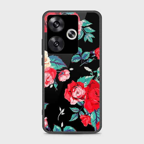 Xiaomi Redmi Turbo 3 Cover- Floral Series - HQ Ultra Shine Premium Infinity Glass Soft Silicon Borders Case