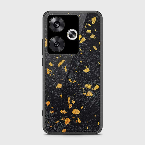 Xiaomi Poco F6 Cover- Black Marble Series - HQ Ultra Shine Premium Infinity Glass Soft Silicon Borders Case