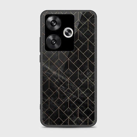 Xiaomi Poco F6 Cover- Black Marble Series - HQ Ultra Shine Premium Infinity Glass Soft Silicon Borders Case