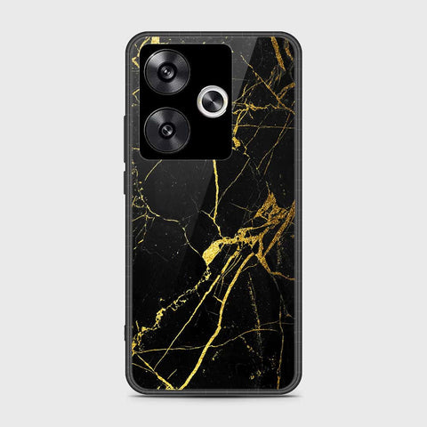 Xiaomi Poco F6 Cover- Black Marble Series - HQ Ultra Shine Premium Infinity Glass Soft Silicon Borders Case