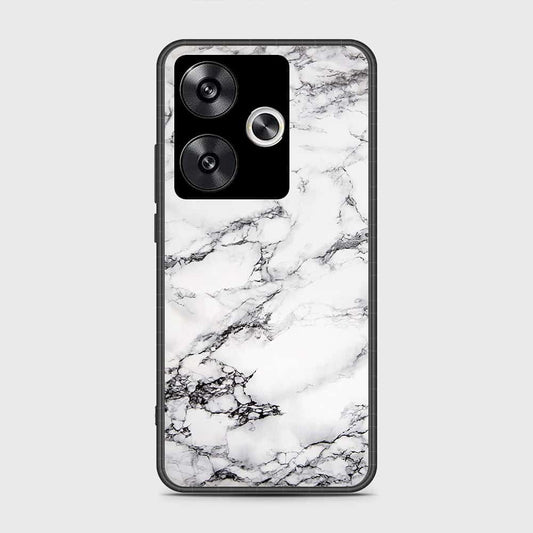 Xiaomi Poco F6 Cover- White Marble Series - HQ Ultra Shine Premium Infinity Glass Soft Silicon Borders Case (Fast Delivery)