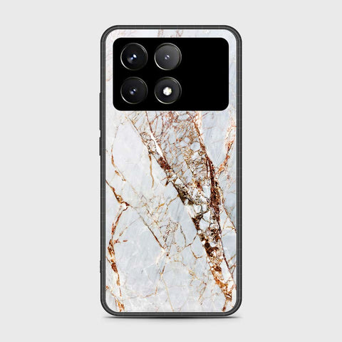 Xiaomi Poco F6 Pro Cover- White Marble Series - HQ Ultra Shine Premium Infinity Glass Soft Silicon Borders Case