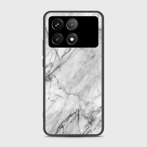 Xiaomi Poco F6 Pro Cover- White Marble Series - HQ Ultra Shine Premium Infinity Glass Soft Silicon Borders Case