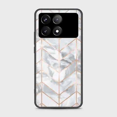 Xiaomi Poco F6 Pro Cover- White Marble Series 2 - HQ Ultra Shine Premium Infinity Glass Soft Silicon Borders Case