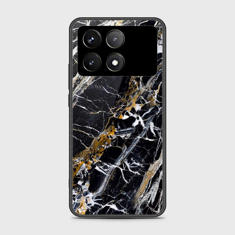 Xiaomi Poco F6 Pro Cover- Black Marble Series - HQ Ultra Shine Premium Infinity Glass Soft Silicon Borders Case