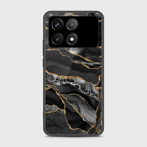 Xiaomi Poco F6 Pro Cover- Black Marble Series - HQ Ultra Shine Premium Infinity Glass Soft Silicon Borders Case