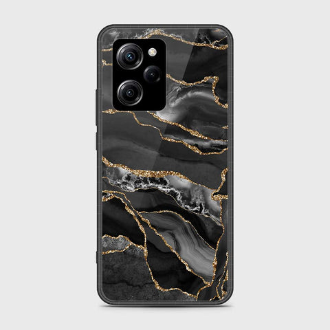 Xiaomi Poco X5 Pro Cover- Black Marble Series - HQ Ultra Shine Premium Infinity Glass Soft Silicon Borders Case