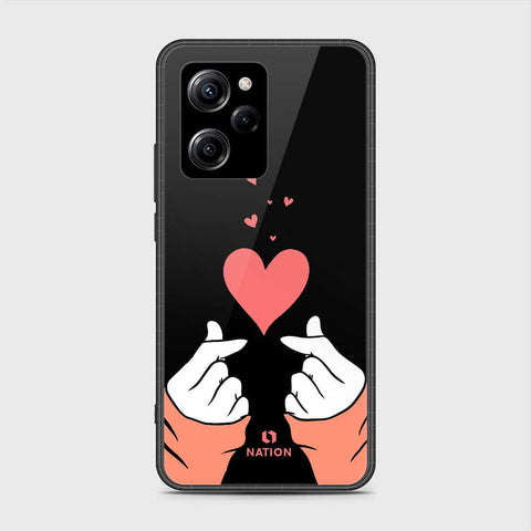 Xiaomi Poco X5 Pro Cover- Onation Heart Series - HQ Ultra Shine Premium Infinity Glass Soft Silicon Borders Case