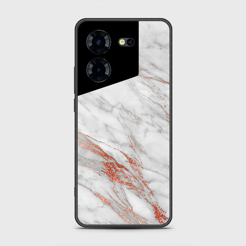 Tecno Pova 5 Cover- White Marble Series - HQ Premium Shine Durable Shatterproof Case