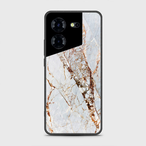 Tecno Pova 5 Cover- White Marble Series - HQ Premium Shine Durable Shatterproof Case