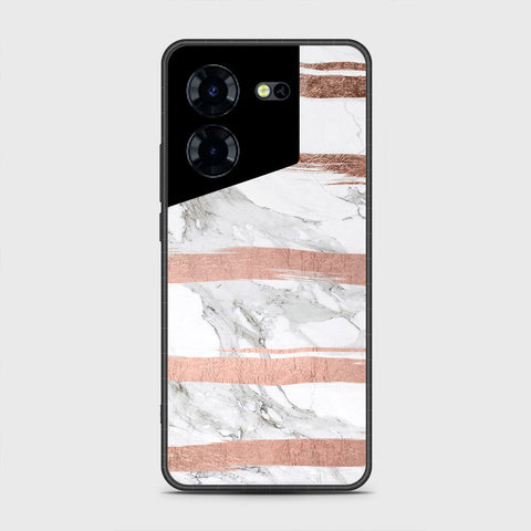 Tecno Pova 5 Cover- White Marble Series - HQ Premium Shine Durable Shatterproof Case