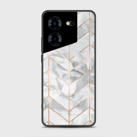 Tecno Pova 5 Cover- White Marble Series 2 - HQ Premium Shine Durable Shatterproof Case