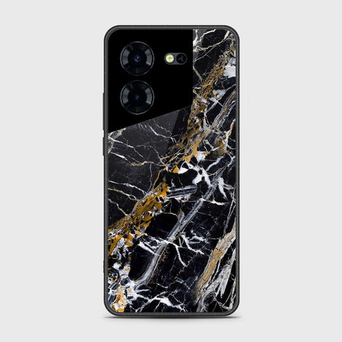 Tecno Pova 5 Cover- Black Marble Series - HQ Premium Shine Durable Shatterproof Case