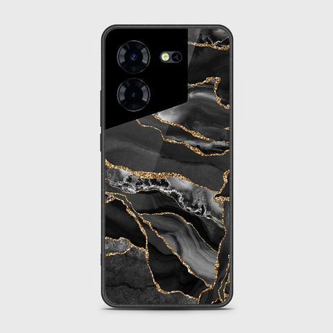 Tecno Pova 5 Cover- Black Marble Series - HQ Premium Shine Durable Shatterproof Case