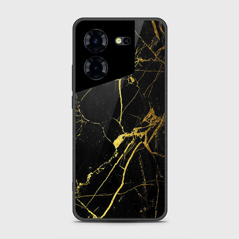 Tecno Pova 5 Cover- Black Marble Series - HQ Premium Shine Durable Shatterproof Case