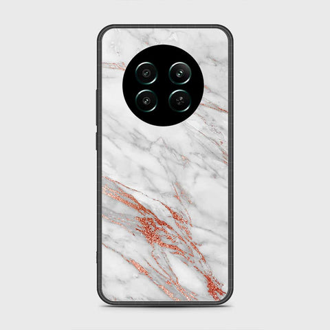 Realme 12 4G Cover- White Marble Series - HQ Ultra Shine Premium Infinity Glass Soft Silicon Borders Case