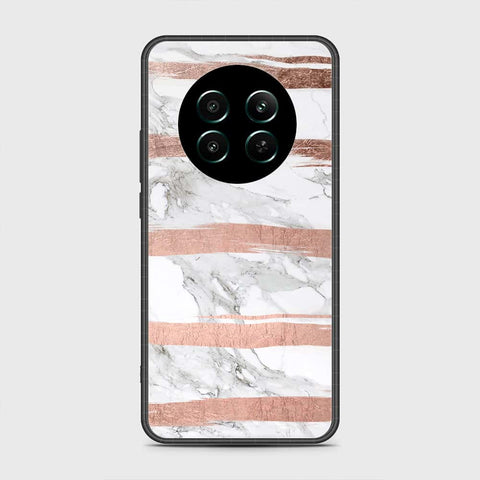 Realme 12 4G Cover- White Marble Series - HQ Ultra Shine Premium Infinity Glass Soft Silicon Borders Case