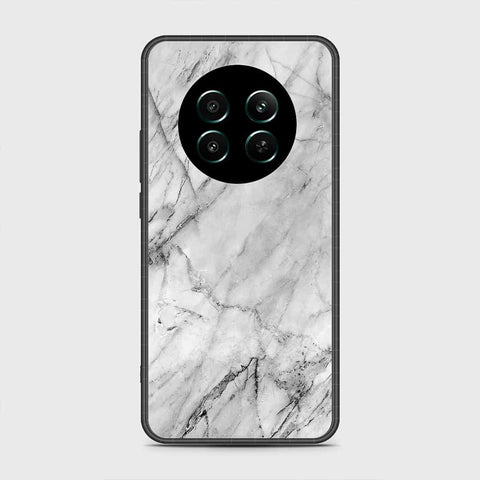 Realme 12 4G Cover- White Marble Series - HQ Ultra Shine Premium Infinity Glass Soft Silicon Borders Case