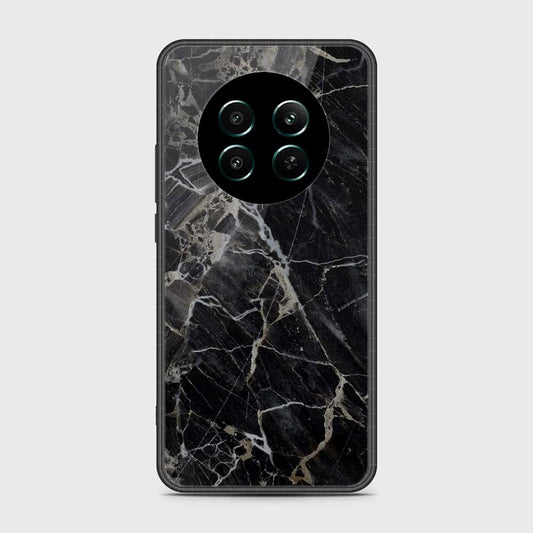 Realme 12 Plus Cover- Black Marble Series - HQ Ultra Shine Premium Infinity Glass Soft Silicon Borders Case