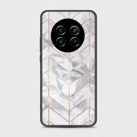 Realme 12 Plus Cover- White Marble Series 2 - HQ Ultra Shine Premium Infinity Glass Soft Silicon Borders Case