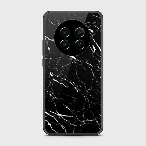 Realme 12 4G Cover- Black Marble Series - HQ Ultra Shine Premium Infinity Glass Soft Silicon Borders Case