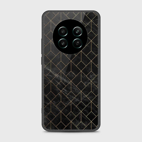 Realme 12 4G Cover- Black Marble Series - HQ Ultra Shine Premium Infinity Glass Soft Silicon Borders Case